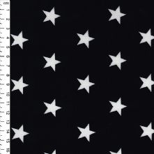 100% Cotton Black & White Stars Print Fabric x 0.5m